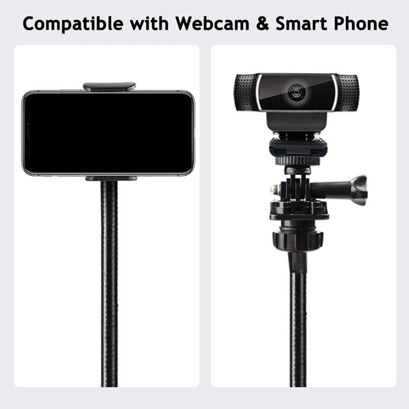 webcam stand adjustable flexible desk mount gooseneck clamp clip phone camera holder for iphone x11 pro xs max xr free global shipping