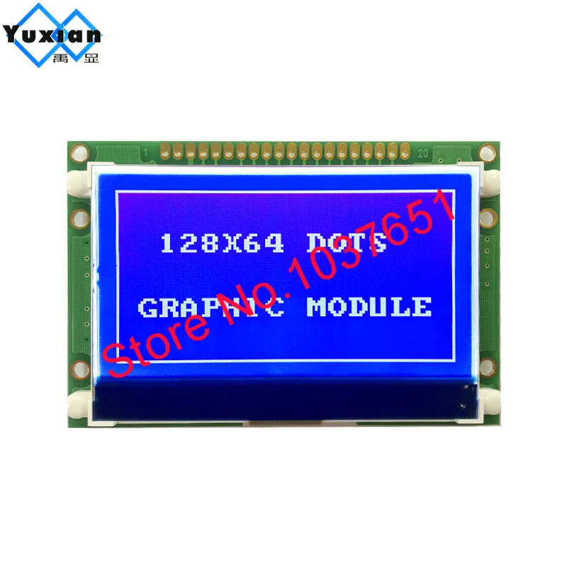 blue 3.3v 12864 cog графический ЖК-дисплей 72x39 мм ST7565P параллельный серийный SPI 3,3 V 5v синий белый и черный цвет ST7567 ST7565R LG12864U - Цвет: blue 3.3v