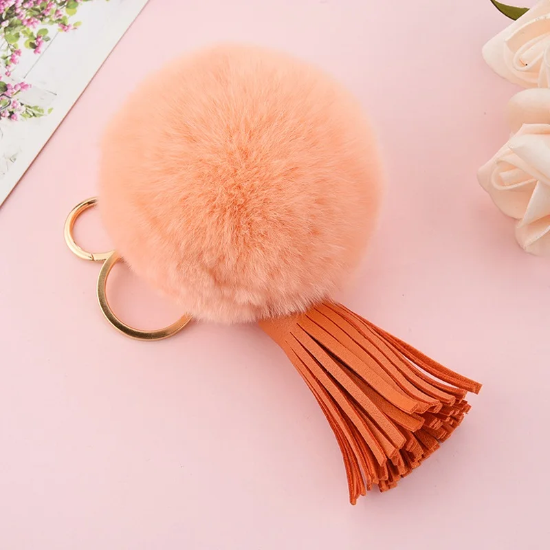 Брелок с пушистым помпоном для женщин и девочек подарок настоящий мех кролика