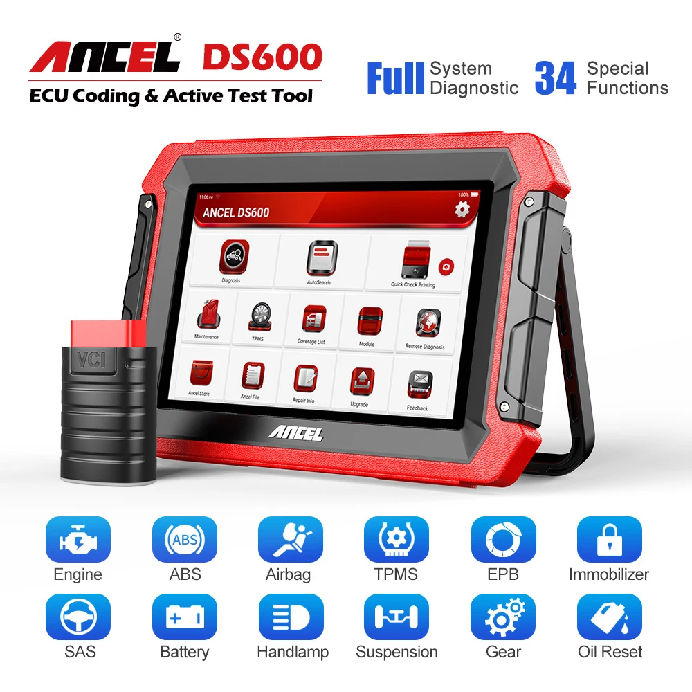 

Сканер ANCEL DS600 OBD2 для всех систем, автоматический сканер для сброса масел DPF EPB SAS OBD 2, онлайн-диагностические инструменты с одним нажатием