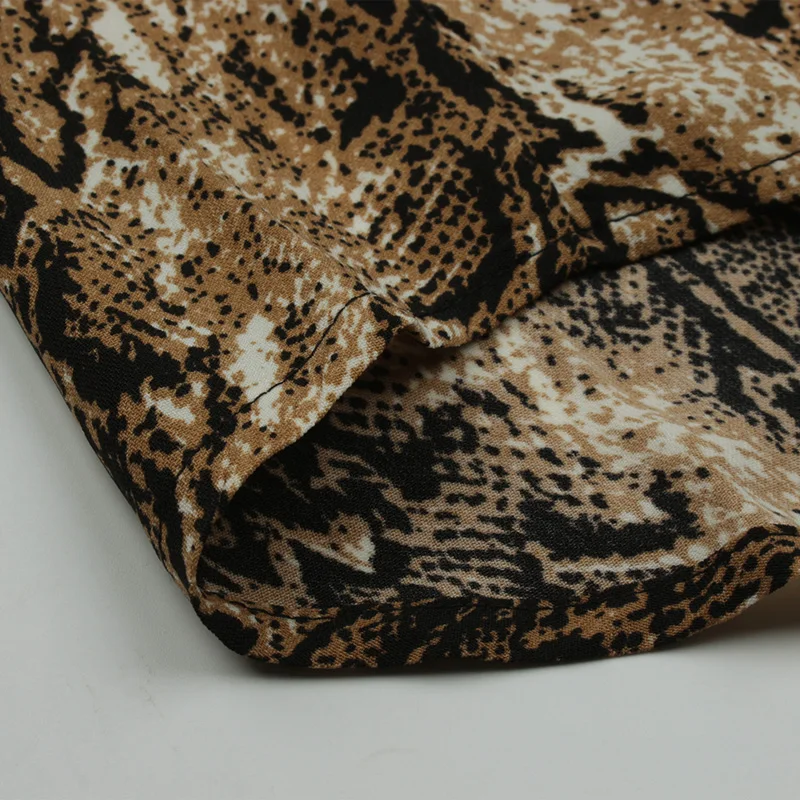 

Benuynffy Elegant Office Ladies Snake Print Belted Top Blouse Women Autumn Fashion High Street V-Neck Long Sleeve Slim Tops 2020