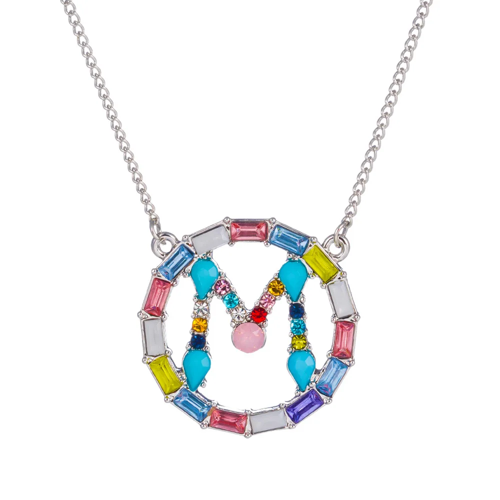 Круглое ожерелье с буквенными подвесками ювелирные изделия самодельного