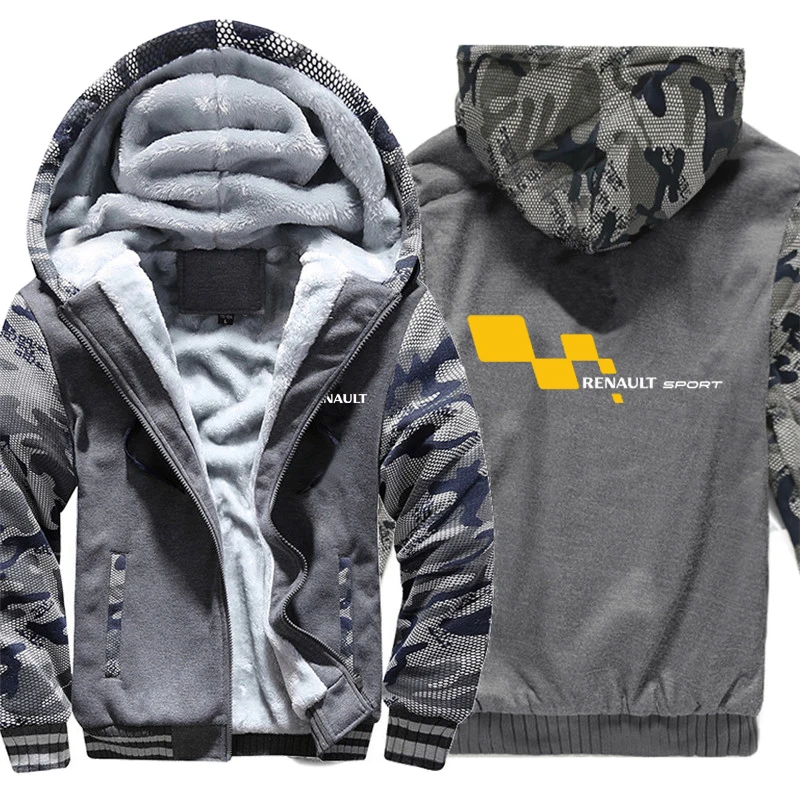 

2021 Renault Sport Hoodies Winter Camouflage Sleeve Jacket Men Fleece Renault Sport Sweatshirts