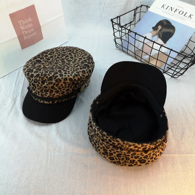Модный Новый Винтажный Повседневный берет ZLD с леопардовым принтом сексуальная