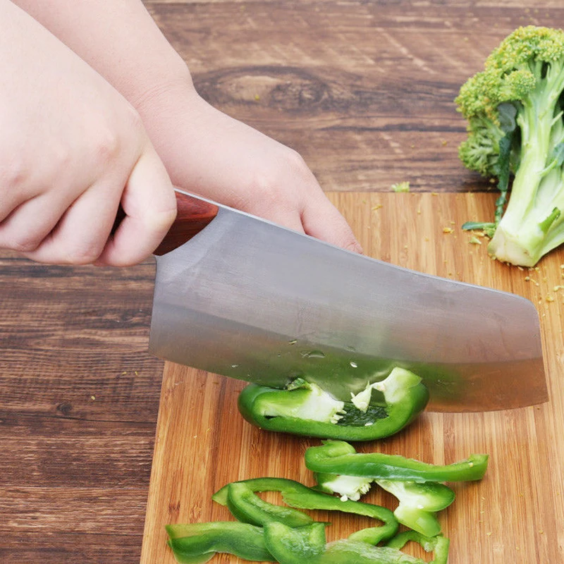 Нож Кливер японский кухонный нож шеф повара ножи с деревянной ручкой для мяса