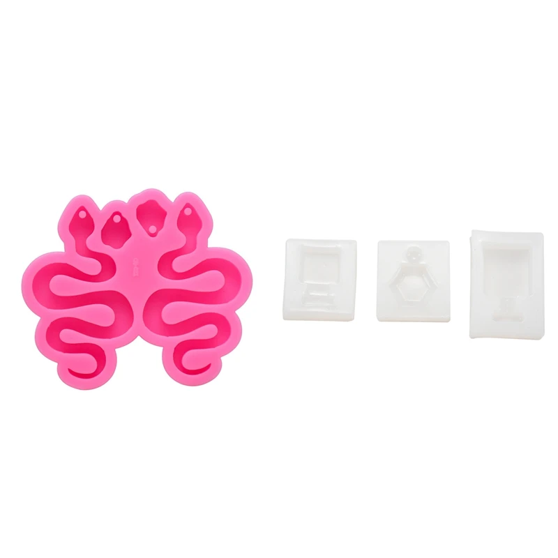 

HOT 4 Pcs Perfume Bottle Epoxy Resin Shape Mold With Snake Shape Earring Resin Mold