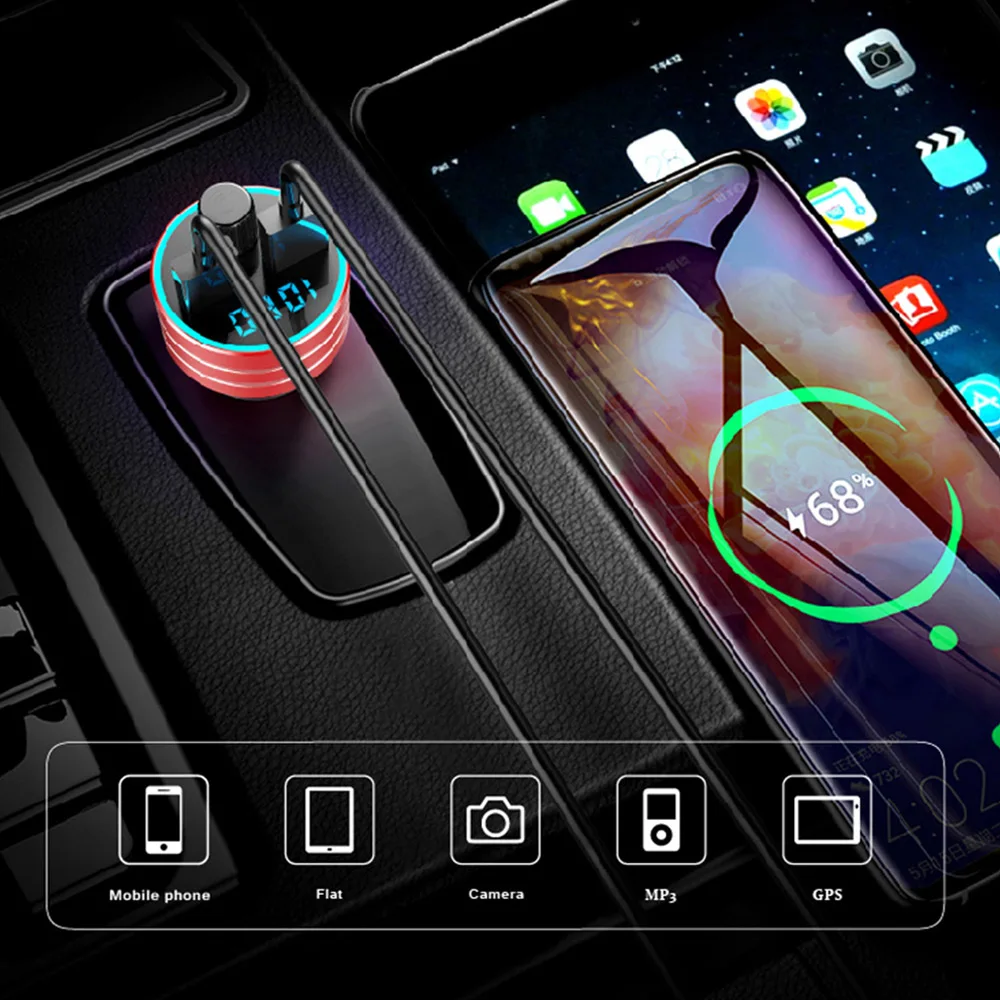 Автомобильный FM трансмиттер VR модулятор Bluetooth 5 0 автомобильный аудио mp3 плеер