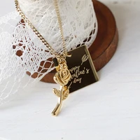 peace rose flower square brand archery love god english letter necklace titanium steel clavicle chain