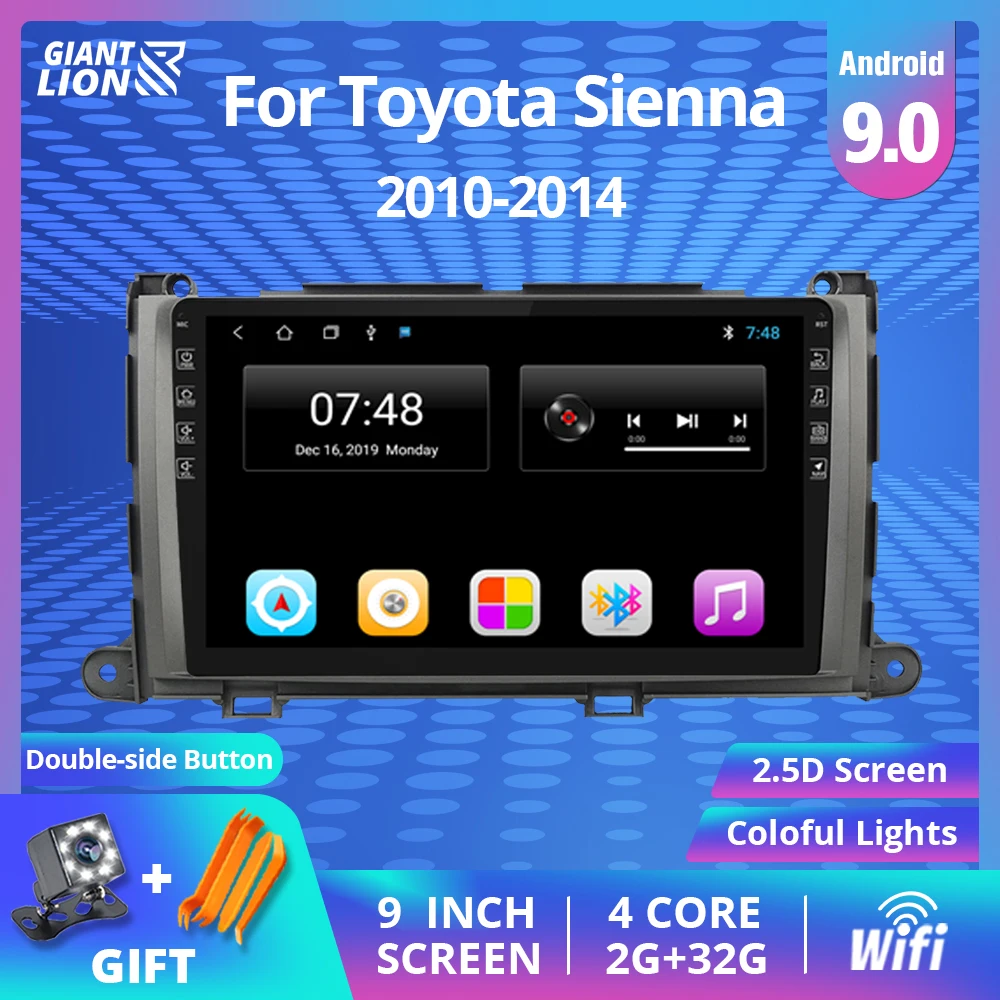 2DIN Android 9 0 автомобильное радио для Toyota Sienna 3 2010 2014 XL30 Автомобильный мультимедийный