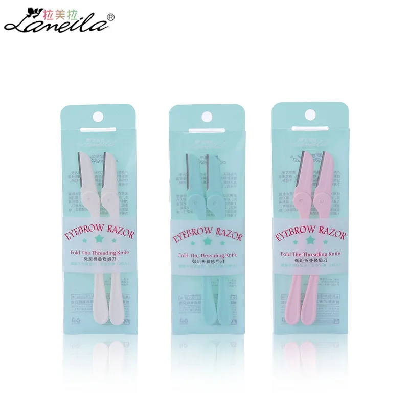 

Lameila макро бровей складной косметический нож для бровей скребок бритва Нержавеющая сталь лезвия 2 установлен A0889