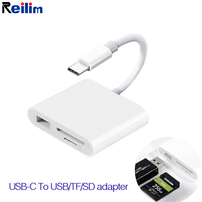 Адаптер для камеры OTG USB C на 3 0 Type c к SD TF кардридер конвертер комплект кабеля iPad Pro