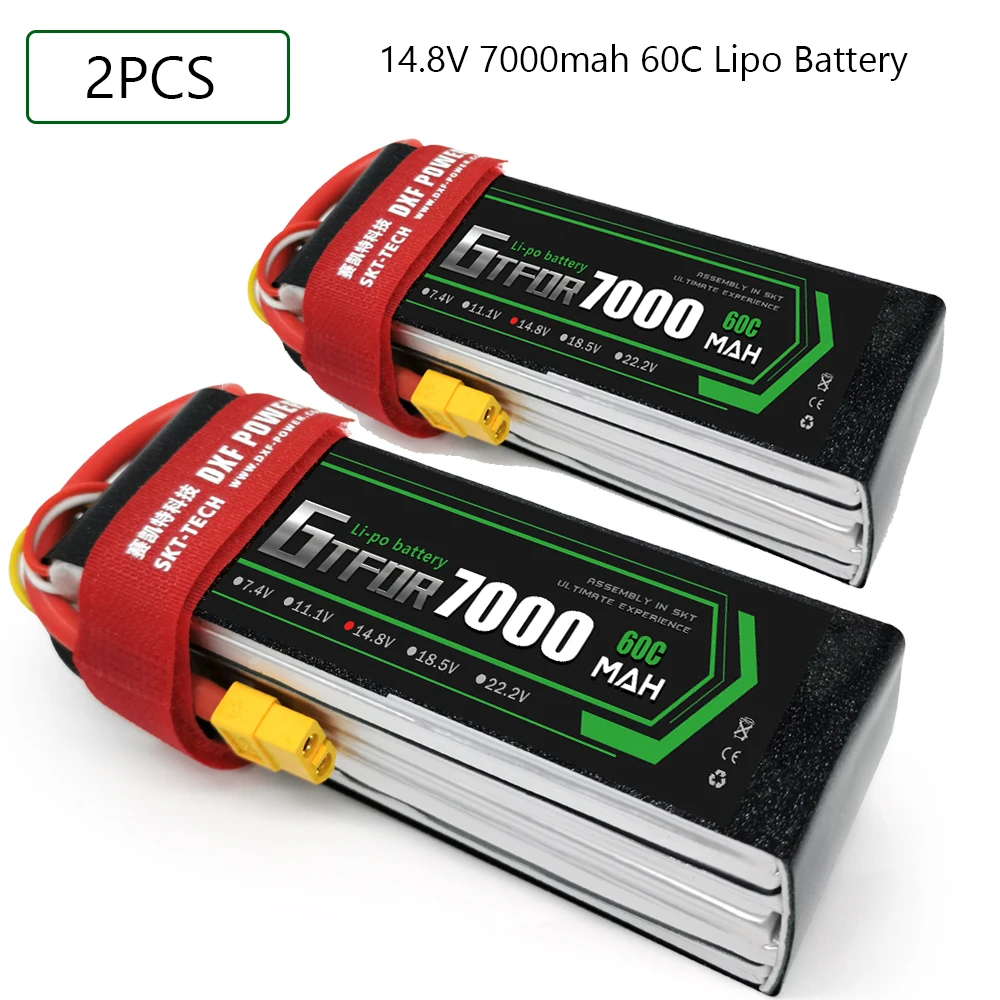 

GTFDR 4S 14.8V 7000mah 60C-120C Lipo Battery 4S XT60 T Deans XT90 EC5 For FPV Drone Airplane Car Racing Truck Boat RC Parts