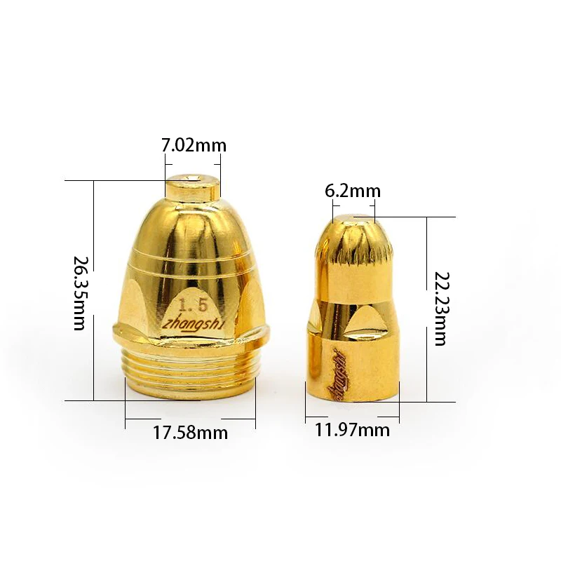 Сопло для плазменной резки, запасные части для электродов, расходные материалы, гафниевый провод, уплотнительные кольца 10 шт., медный P80.