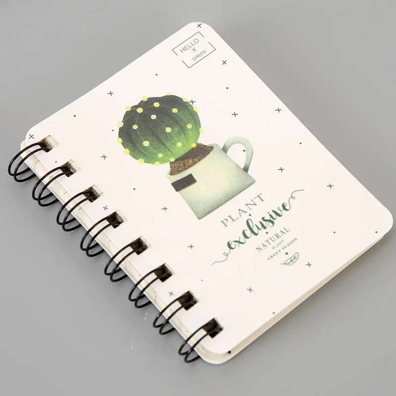 

Cactus Cartoon Portable Mini Coil Notepad Hard Cover Cute Animal notebook memo Time Organizer student School Supplies Kid Gift