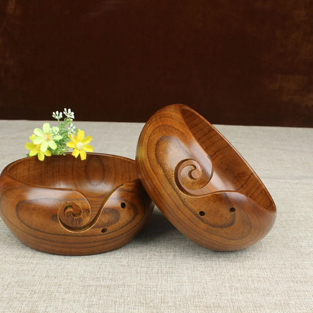 Деревянная пряжа ручной работы держатель для миски вязальная чаша вязание