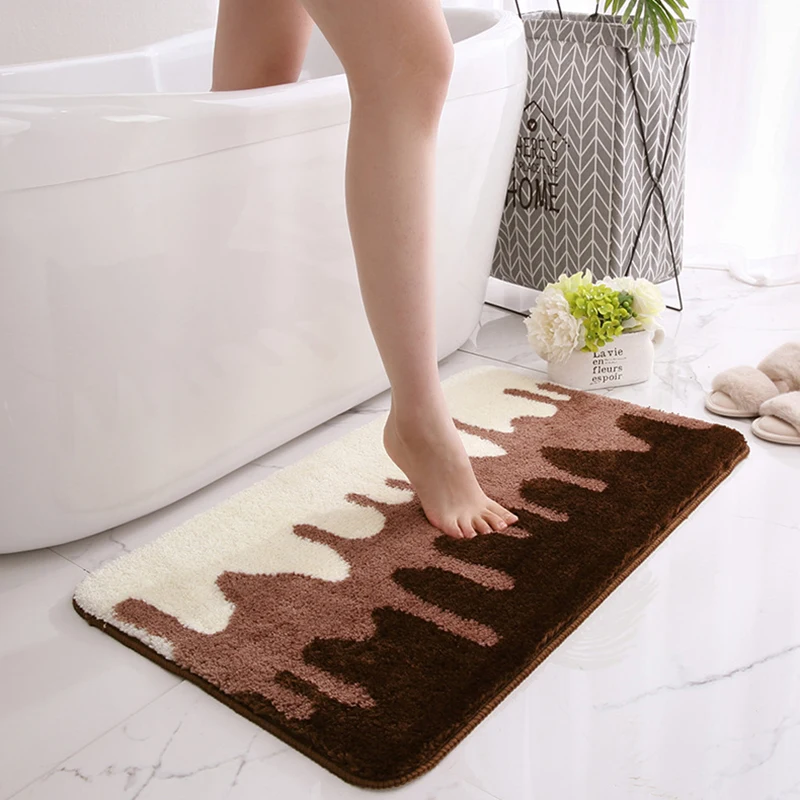 

Simple Nordic Home Furnishing Flocking Carpets Doormats Floor Mat For Entrance Door Bedroom Bathroom Water Absorbent Non-Slip