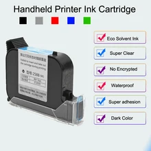 Vilaxh 2588 Ink Black Red Blue Green Ink Cartridge Quick-Drying 12.7mm Print Height Universal for Handheld Inkjet Printer