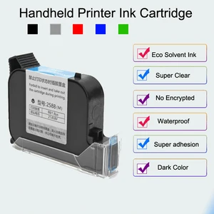 vilaxh 2588 ink black red blue green ink cartridge quick drying 12 7mm print height universal for handheld inkjet printer free global shipping