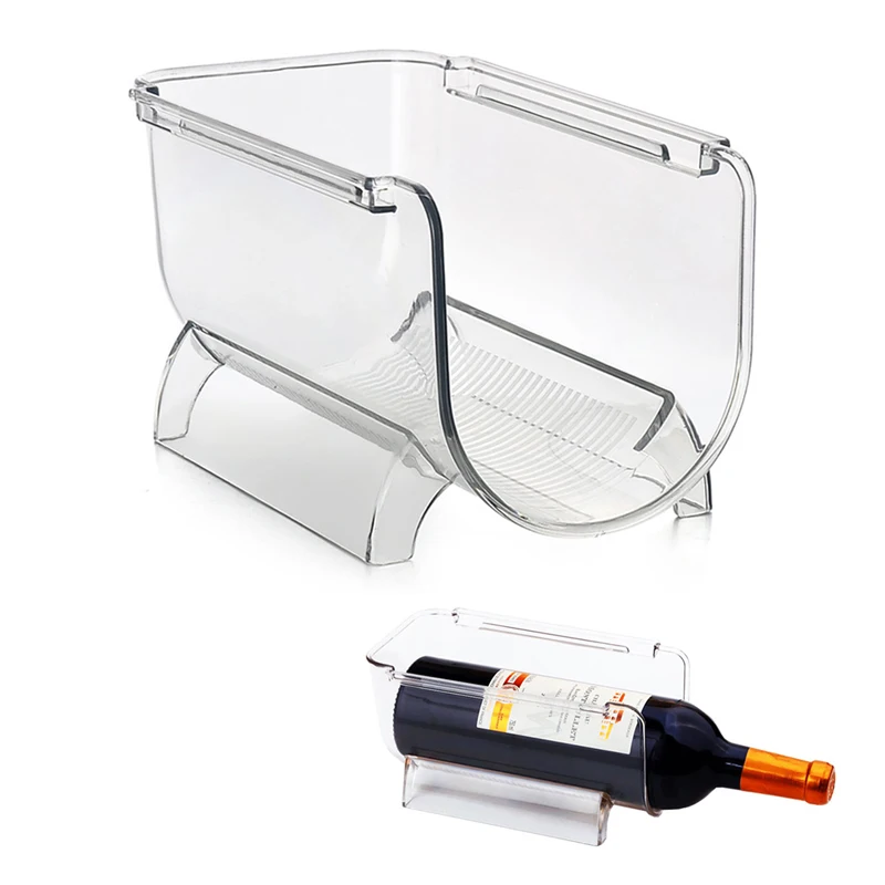 

1pcs Refrigerator Organizer Kitchen Bottle Storage Rack Stackable Wine Holder Bottles Display Shelf Fridge Kitchen Organizer