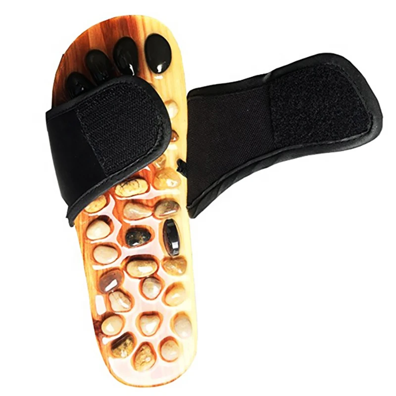 Массажные шлепанцы унисекс летние сандалии с каменными вставками для педикюра и