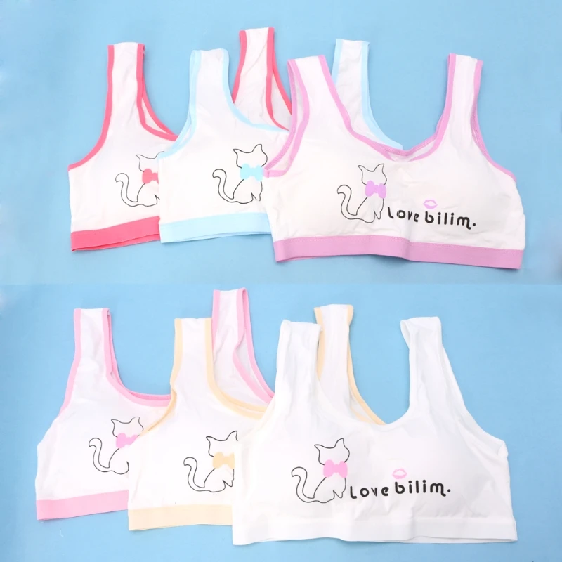 

Puberty Teenage Printed Character Underwear Young Girls Bra Kids Training Bras 094F