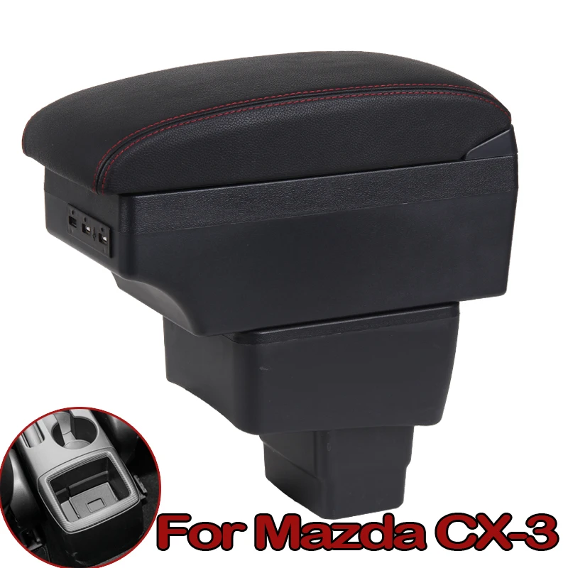 

Подлокотник для Mazda CX-3 CX 3 CX3, центральный ящик для хранения, держатель для чашки, аксессуары для стайлинга автомобилей 2014 2015 2016 -2019