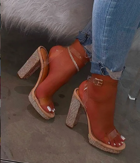 Summer Women Sandals Slip-on High Heel Jelly Shoes Ladies Outdoor Holiday Slipper 9044 - Цвет: 16