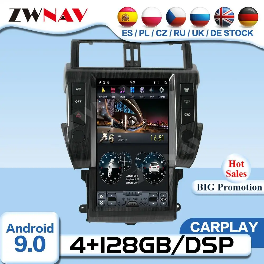 

Экран Tesla Android 9 для Toyota Land Cruiser Prado 150 2010 2011 2012 2013 2014 2015 2016 2017 стерео аудиоприемник