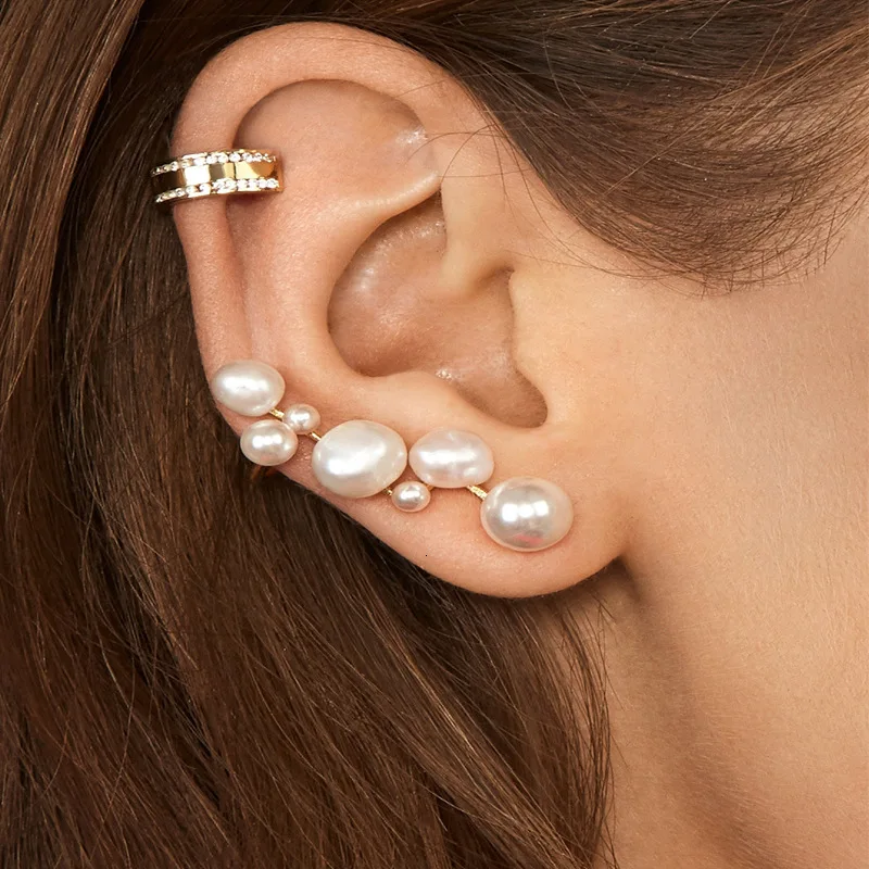 Женские серьги клипсы с имитацией жемчуга Jouval Boho манжеты для невесты модные