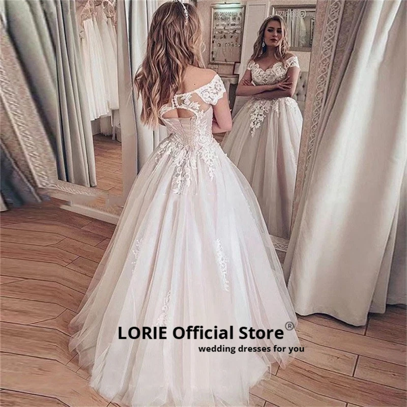 Бальное платье LORIE с открытыми плечами элегантное кружевное из мягкого фатина