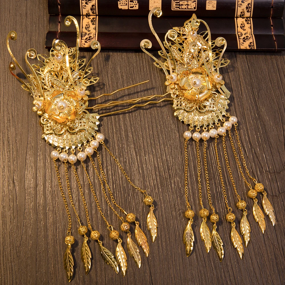 Классические Китайские Восточные свадебные аксессуары для волос Ювелирная
