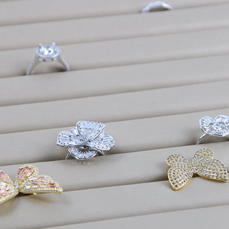 

New Fashion New Fashion Wire-Drawing Leather Jewelry Display Tray Jewellery Display Plate