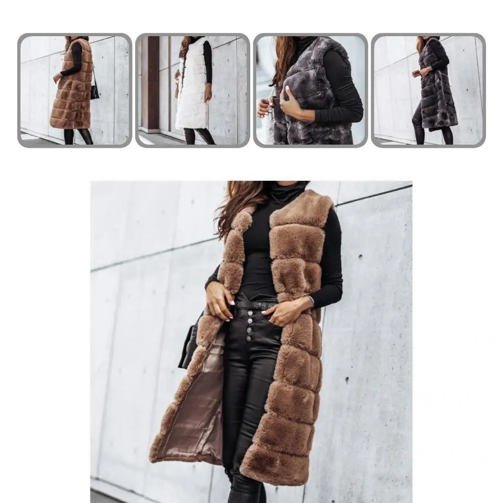 

Elegant Popular Thick Crew Neck Outerwear Lady Women Vest Sleeveless Streetwear