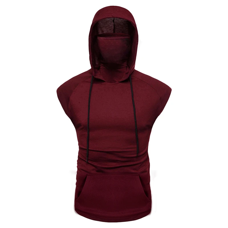 VICABO модный крутой топ на бретелях Мужская одежда однотонный жилет с капюшоном