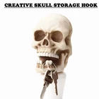 Творческий скульптура черепа ключ крюк настенное крепление Смолы Скелет стол орнамент статуя для Смешные подарочные вечерние домашний декор