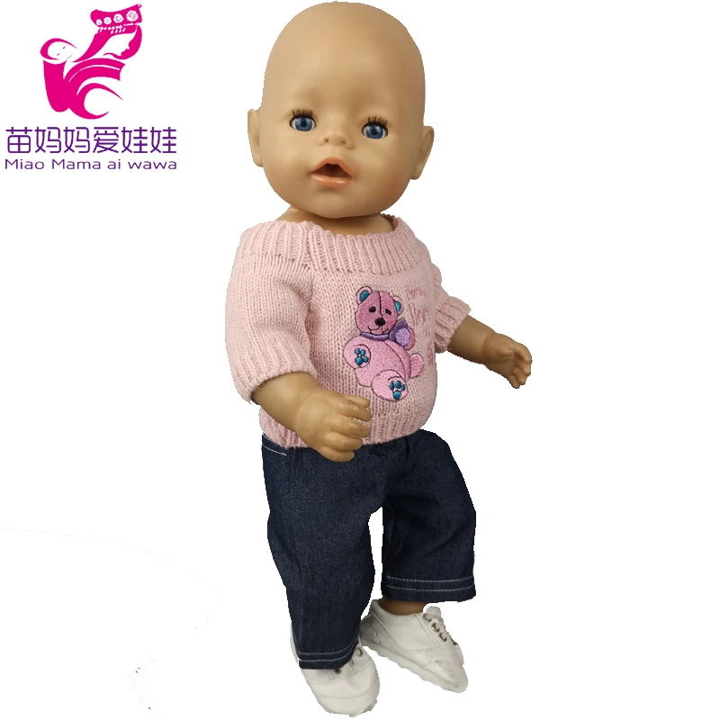 18 дюймов кукольная верхняя одежда свитер джинсы брюки подходит для 43 см детские