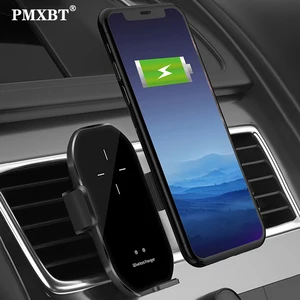 a7 10w wireless charger automatic clamping car mount phone holder for mobile phone infrared induction qi fast charging car stand free global shipping