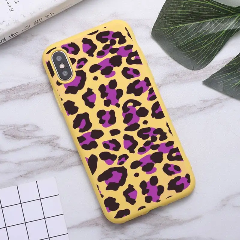 

Leopard Print sexy pattern Phone Case Candy Color for iPhone 6 7 8 11 12 s mini pro X XS XR MAX Plus