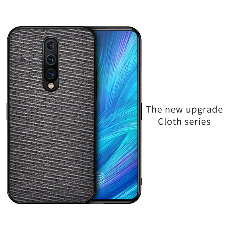 Чехол из хлопковой ткани для Oneplus 7 7T Pro 6 T 6 T Retra, силиконовый тканевый чехол для One plus 7 Pro, чехол Oneplus7 Pro, чехол One plus7 6 - Цвет: Black