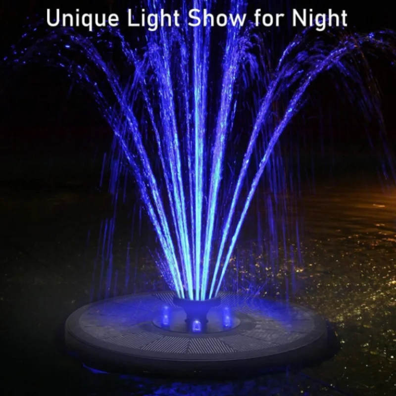 

Аккумуляторный фонтан на солнечной батарее, Круглый плавающий подвесной цветной фонтан на солнечной батарее