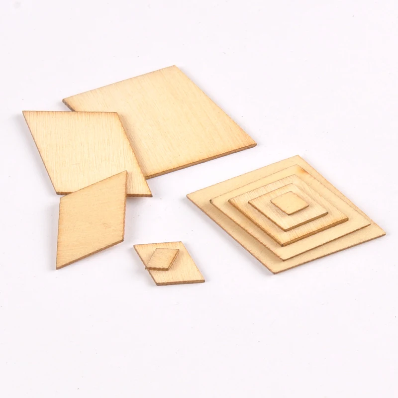 50 шт. смешанный параллелограмма Деревянный Скрапбукинг Carft для ручной работы