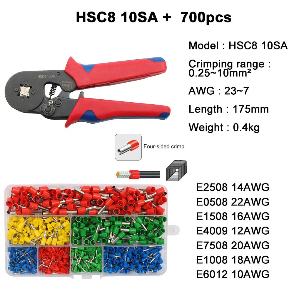 HSC8 6-4A 6-6 мини-тип обжимные плоскогубцы 0,25-10 мм2 терминалы обжимные инструменты многофункциональный инструмент руки плоскогубцы hsc8 16-4 6-16 мм2