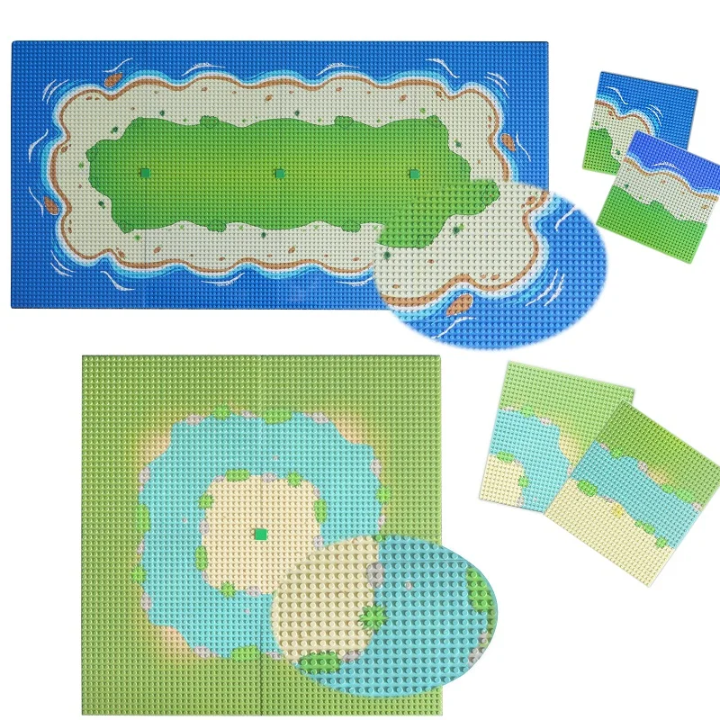 City Tree Plant Building Blocks Seaweed grass Bush Leaf bamboo Accessories island river base plate Compatible All Brands | Игрушки и