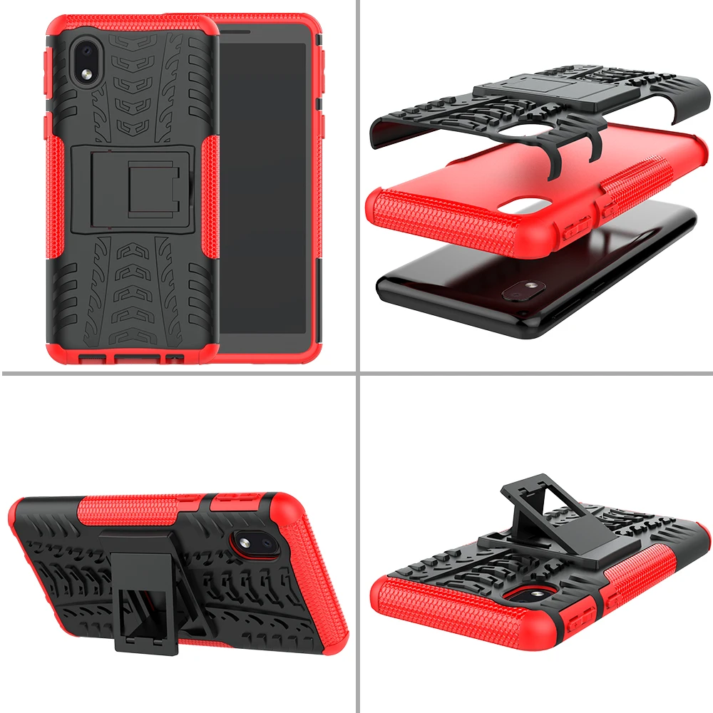 For Samsung Galaxy A01 Core Case Cover Anti-knock Bumper Heavy Duty Armor Stand Silicon Back Phone Case For Samsung A01 M01 Core