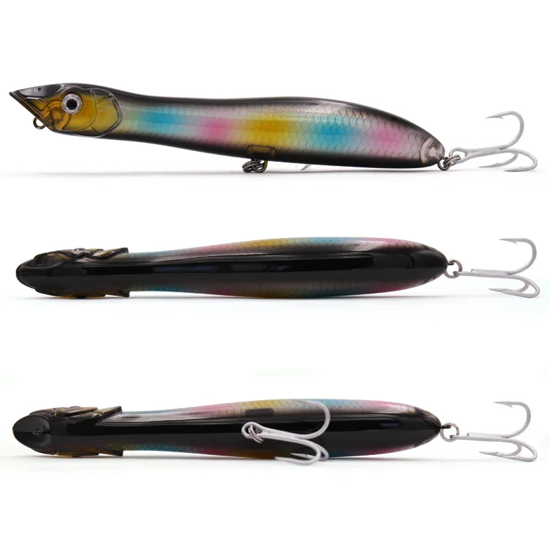 TacklePRO PO09 Popper Topwater Snake Head Floating Wobbler 100mm/120mm/135mm 10g/17g/26g Fishing lure Sea Bass Pike Bait