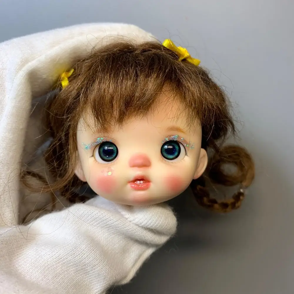 

obitsu OB11 doll head with makeup with eyes 1/8 BJD doll head Head can be opened k003
