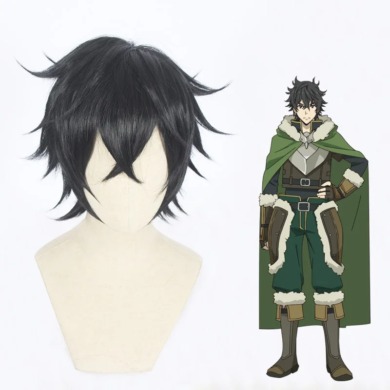 

Anime The Rising of the Shield Hero Naofumi Iwatani Cosplay Wig Short Black Hair Tate no Yuusha Iwatani Naofumi Cosplay Men Wig
