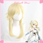 Светящийся парик путешественника Genshin Impact Косплей светлые длинные золотые термостойкие волосы для женщин Хэллоуин