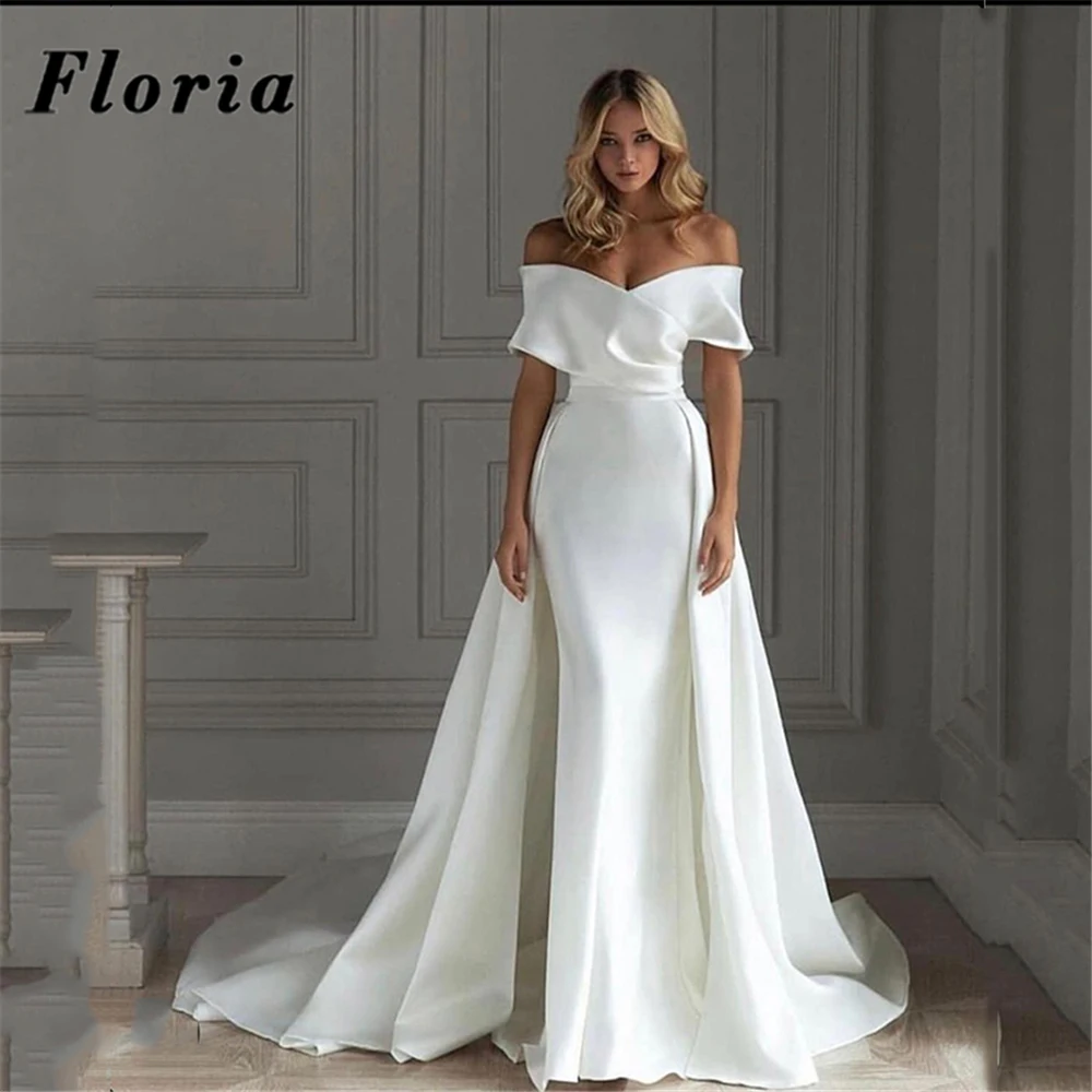 

Свадебные платья Русалочки с открытыми плечами Robe De Mariage, атласные официальные свадебные платья на Среднем Востоке 2021, платье невесты в Дуба...
