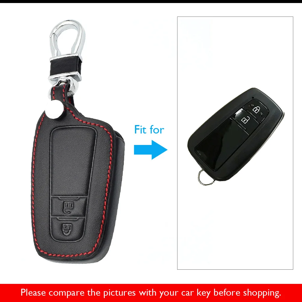 Кожаный чехол для ключей Toyota Camry Prius CHR 2 кнопки дистанционного брелока Защитная